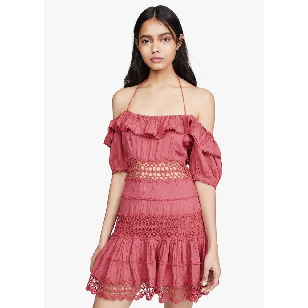 Free People Cruel Intentions Mini Dress Raspberry Peasant Ruffle Boho Womens 4